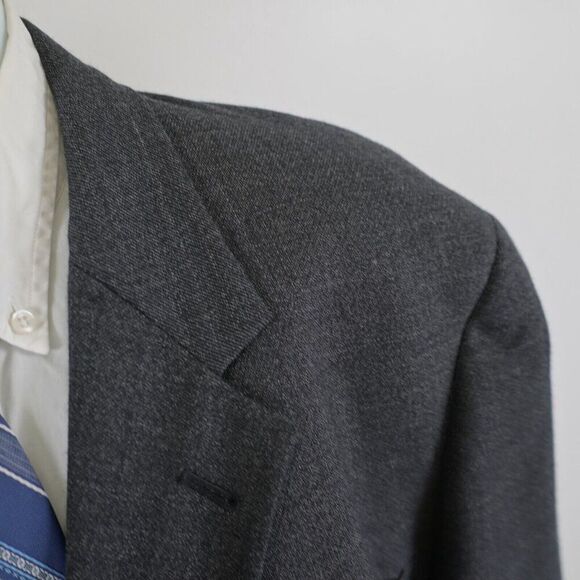 Vintage Tommy Hilfiger Tweed Wool Gray Spec Sport Coat 46R 3 Button‎ - Picture 2 of 12